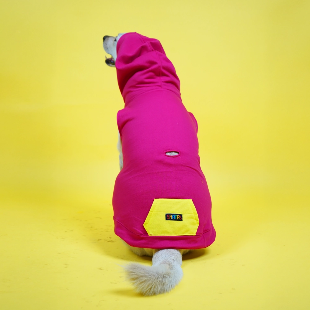 Skatrs Pop Breezy Hoodies with Pockets for Dogs and Cats (Pink)