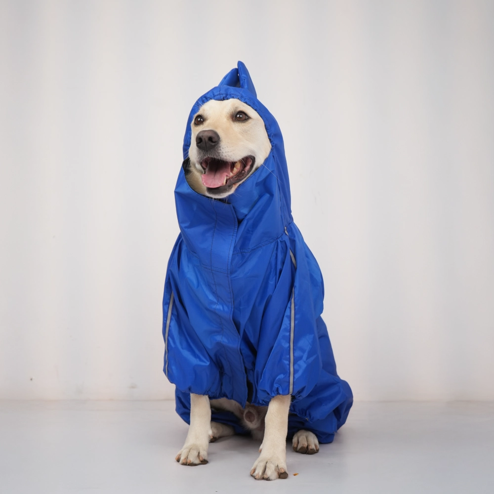 Skatrs RainRider Pro Reflective Waterproof Dog Raincoat (Blue)