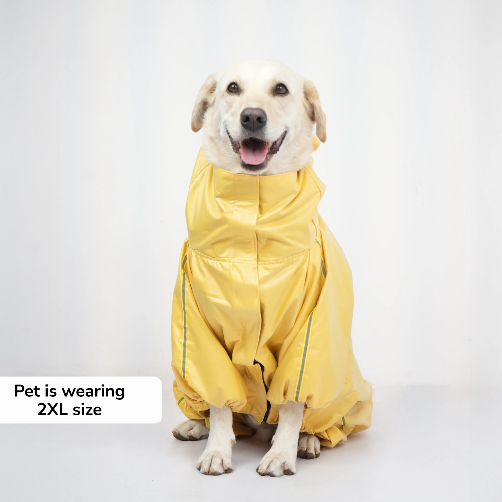 Skatrs RainRider Pro Reflective Waterproof Dog Raincoat (Yellow)