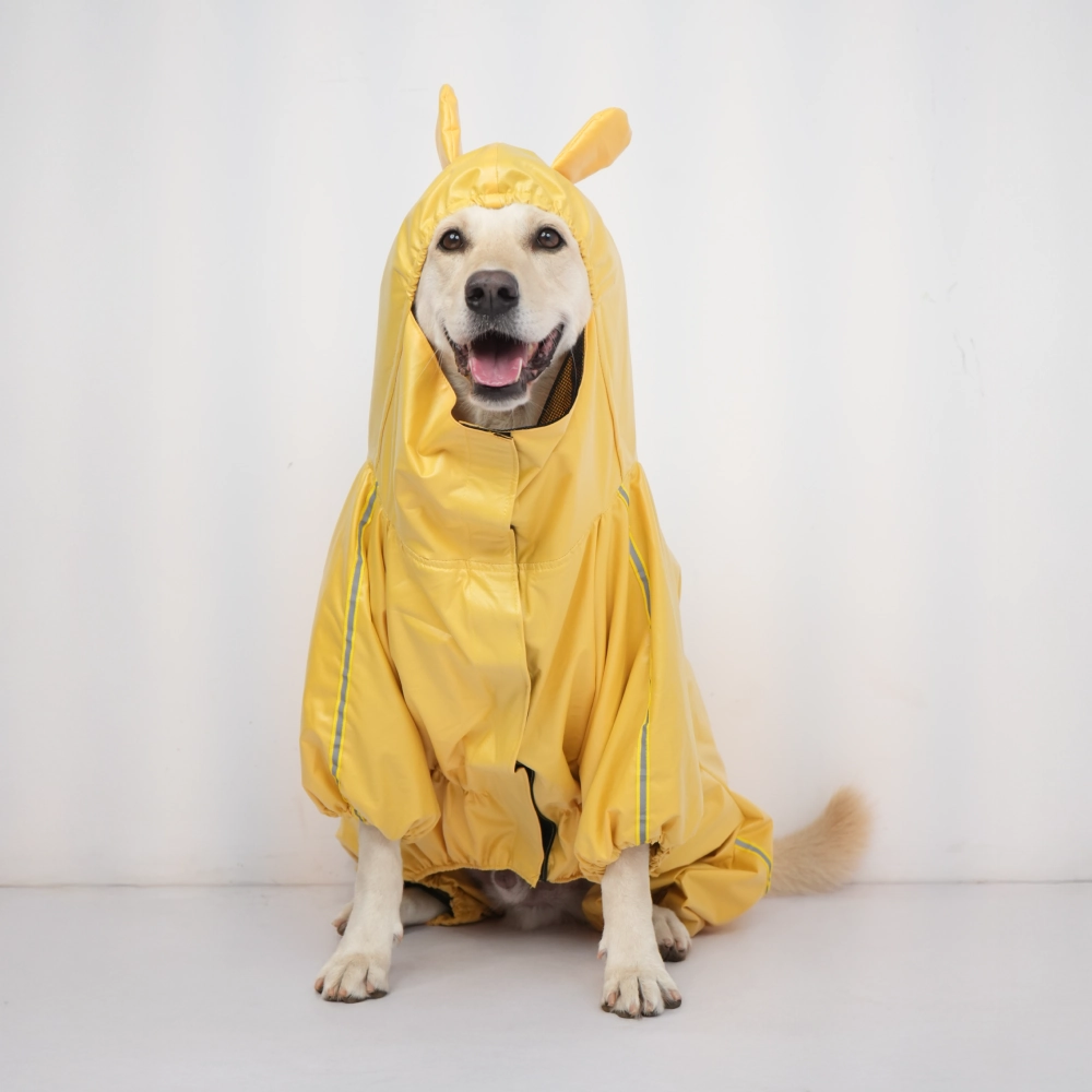 Skatrs RainRider Pro Reflective Waterproof Dog Raincoat (Yellow)