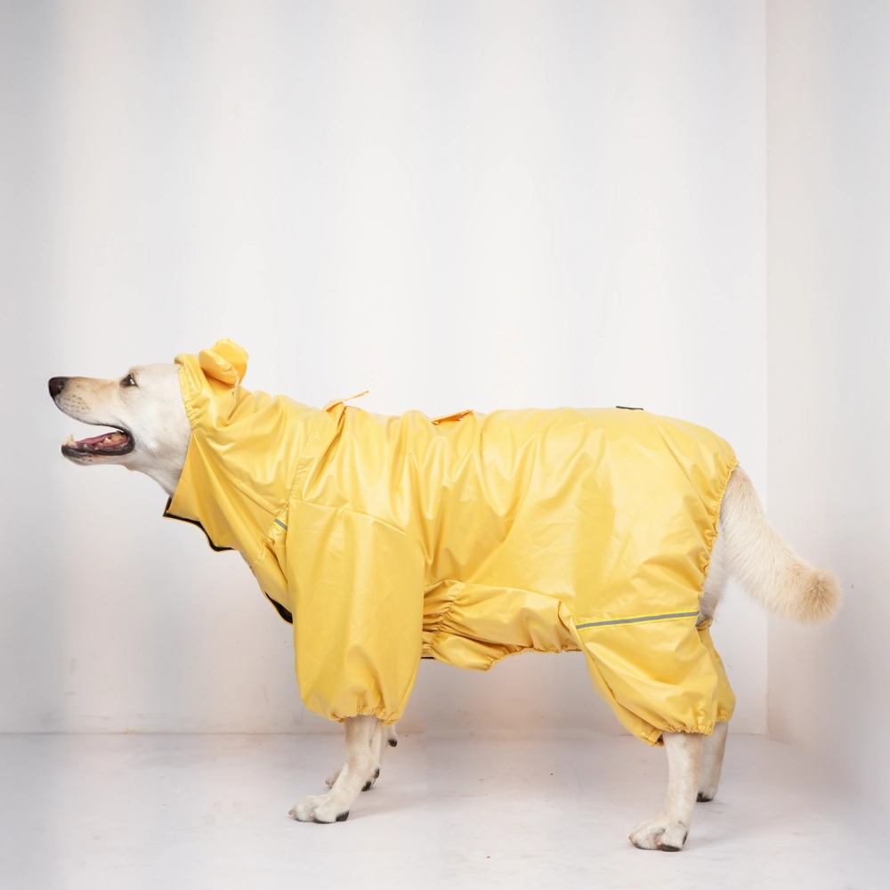 Skatrs RainRider Pro Reflective Waterproof Dog Raincoat (Yellow)
