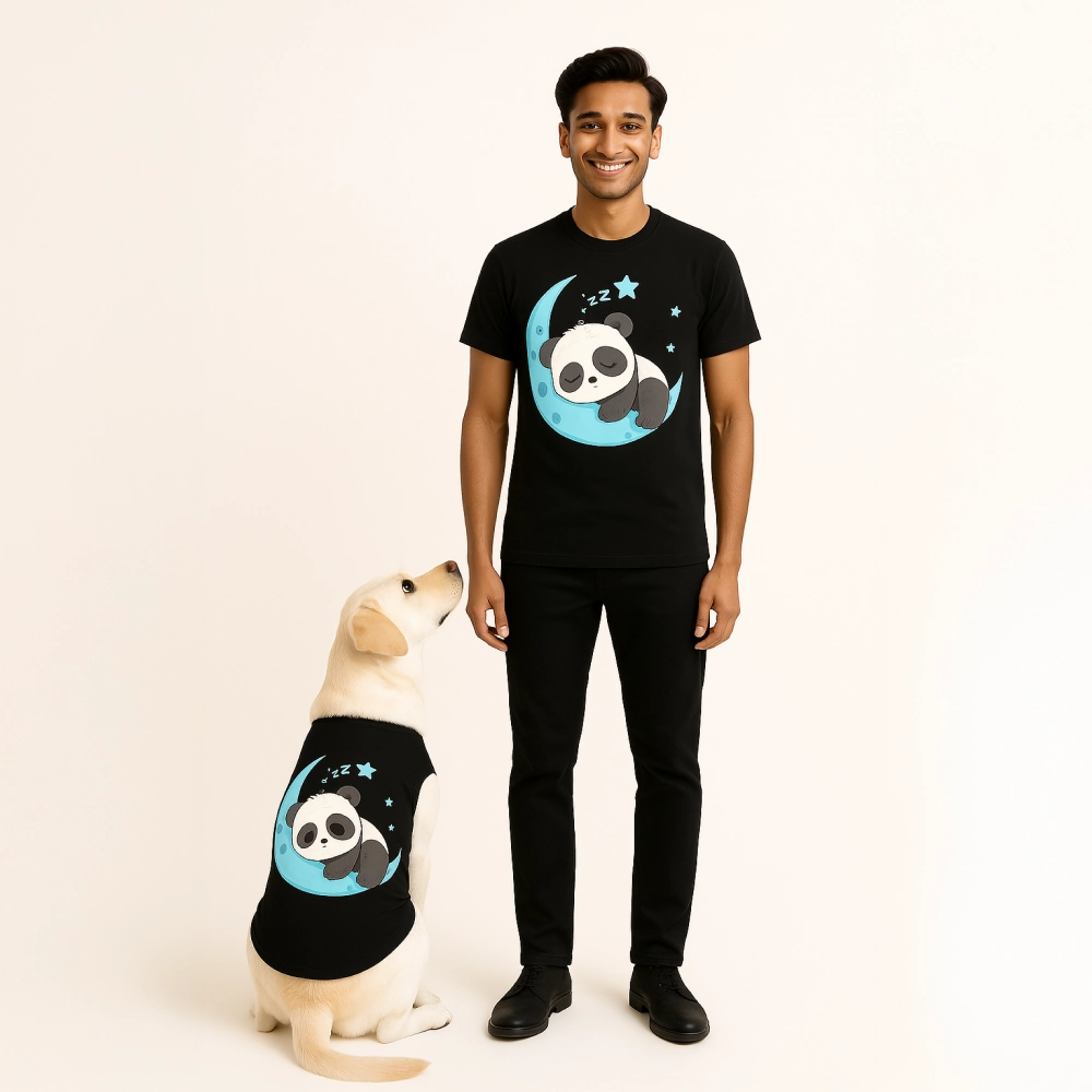 Skatrs Sleeping Panda Cotton T shirt for Dogs and Cats