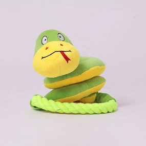 Skatrs Snake Plush Toy with Rope for Dogs and Cats