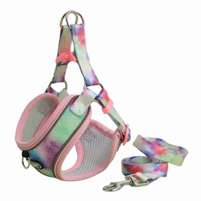 Supet Adjustable Dog Harness and Leash Set (Pink) - Xlarge