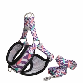 Supet Adjustable Dog Harness and Leash Set (Purple) - Small