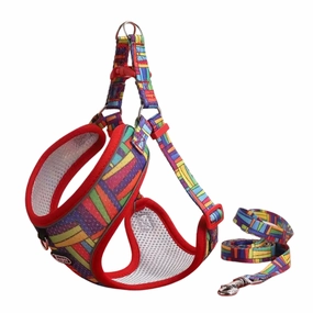 Supet Adjustable Dog Harness and Leash Set (Red) - Xlarge