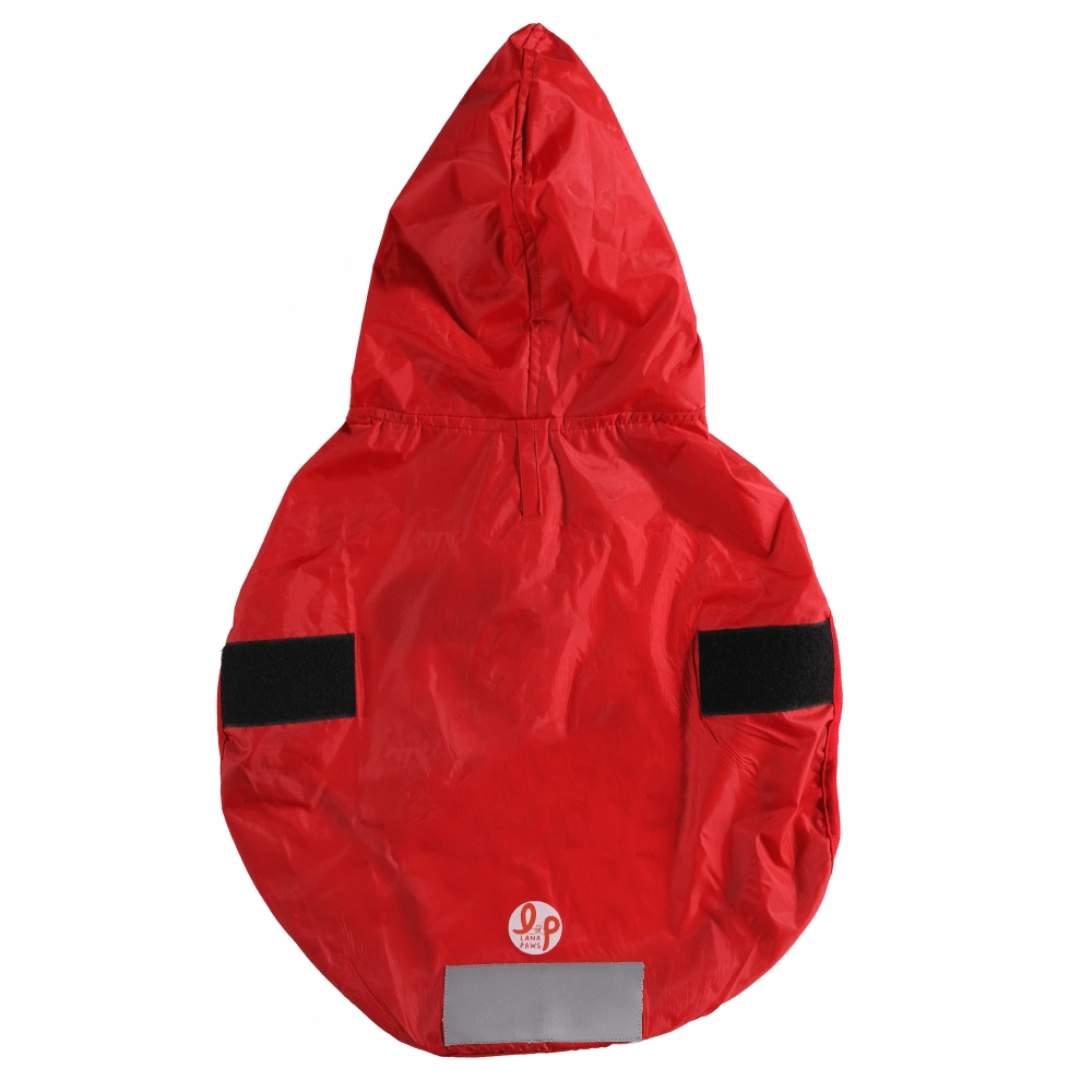 The Drizzle Deflector - Adjustable & Reflective Raincoat for Dogs by Lana Paws (Red Solid)
