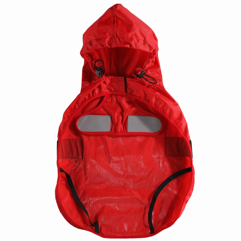 The Drizzle Deflector - Adjustable & Reflective Raincoat for Dogs by Lana Paws (Red Solid)