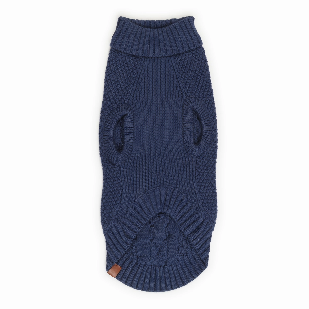The Happy Lots Chunky Sweaters for Dogs (Dark Blue)