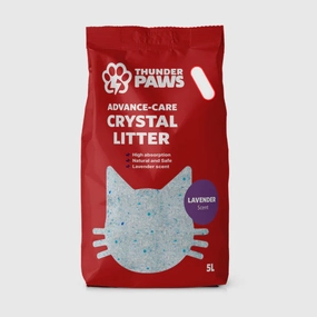 Thunder Paws Advance Care Non-Clumping Crystal Cat Litter - Lavender 5L