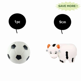 Trixie Football Vinyl Toy and Baby Zoo Figures Latex Toy Combo for Dogs