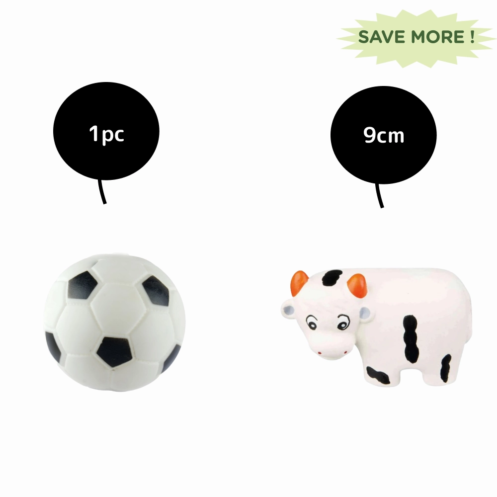 Trixie Football Vinyl Toy and Baby Zoo Figures Latex Toy Combo for Dogs