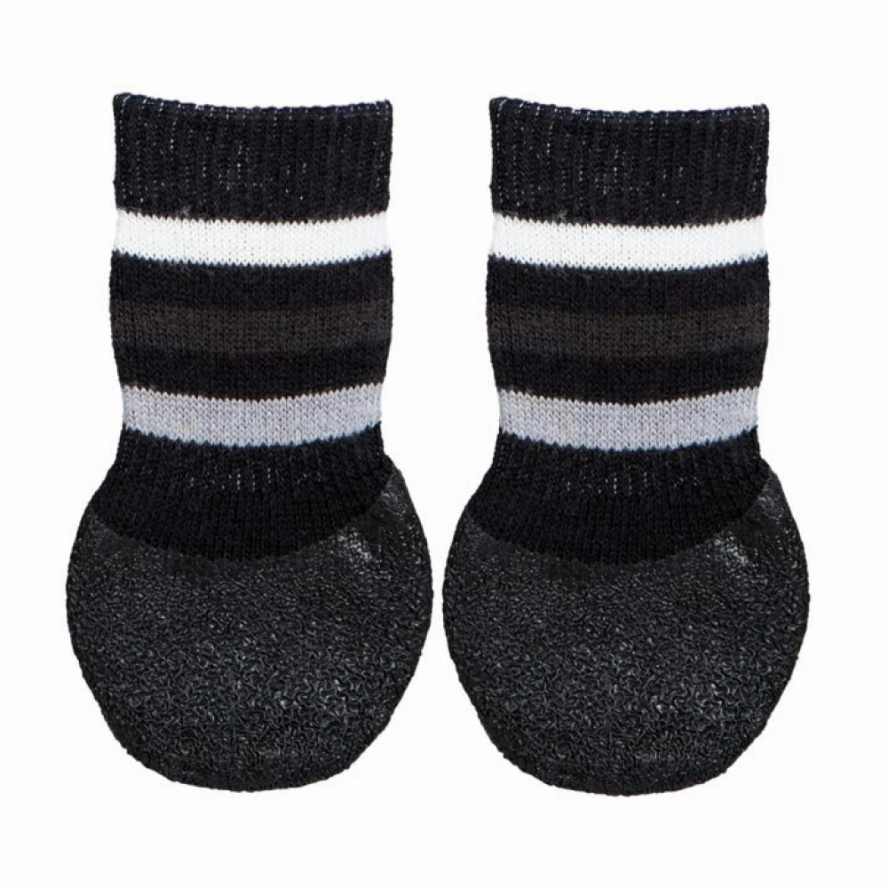 Trixie Non Slip with All Round Rubber Coated Socks for Dogs (Black)