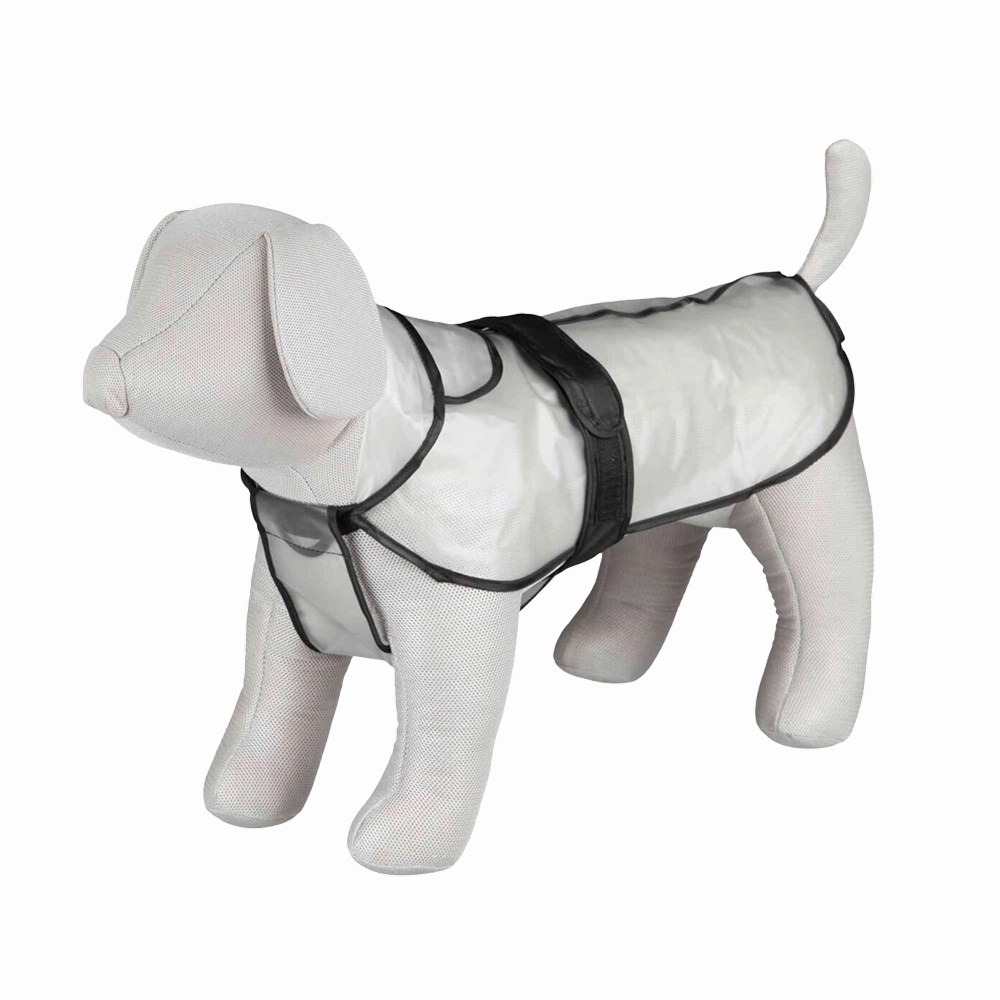 Trixie Piping Transparent Raincoat for Dogs (Black)