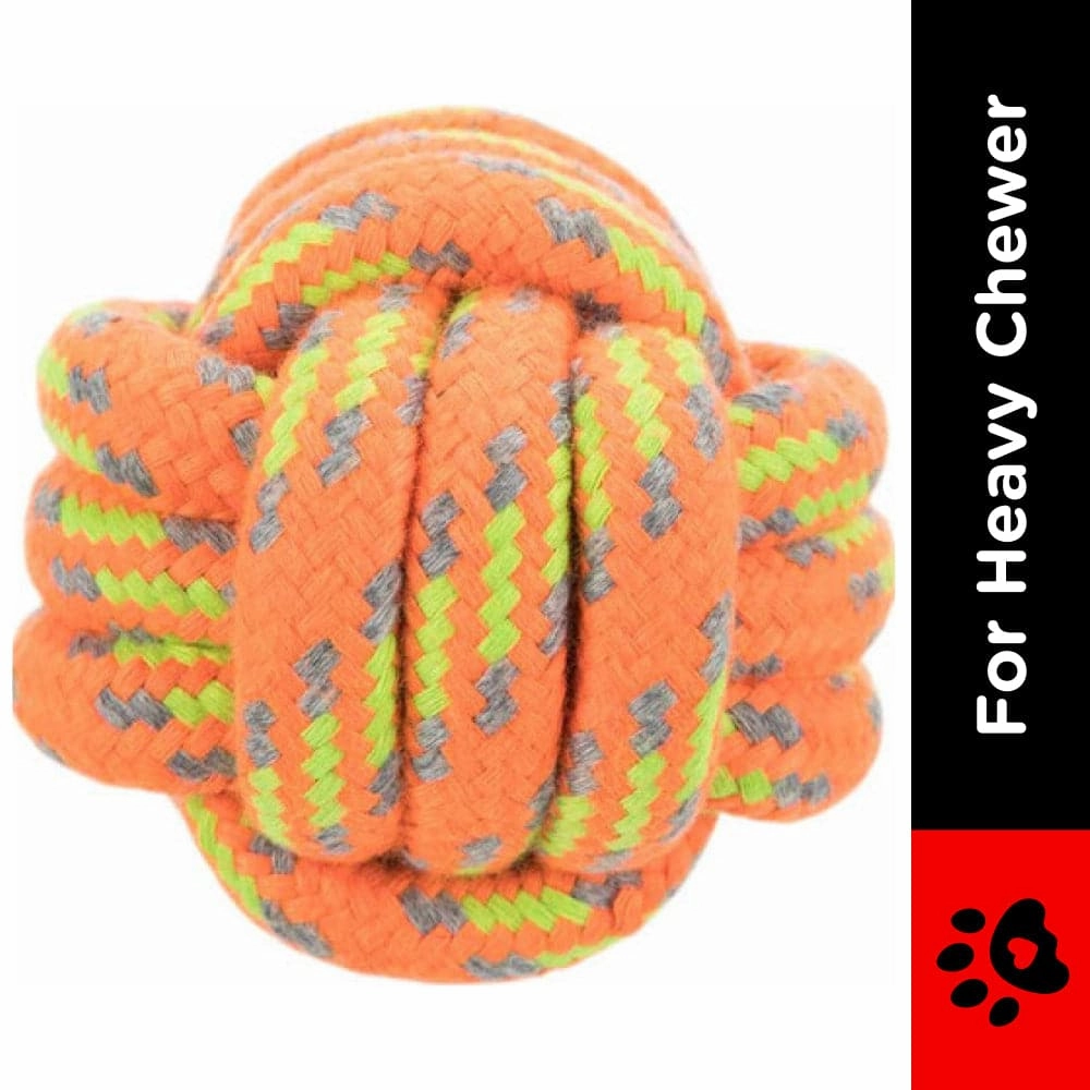 Trixie Rope Ball Toy for Dogs (Orange)