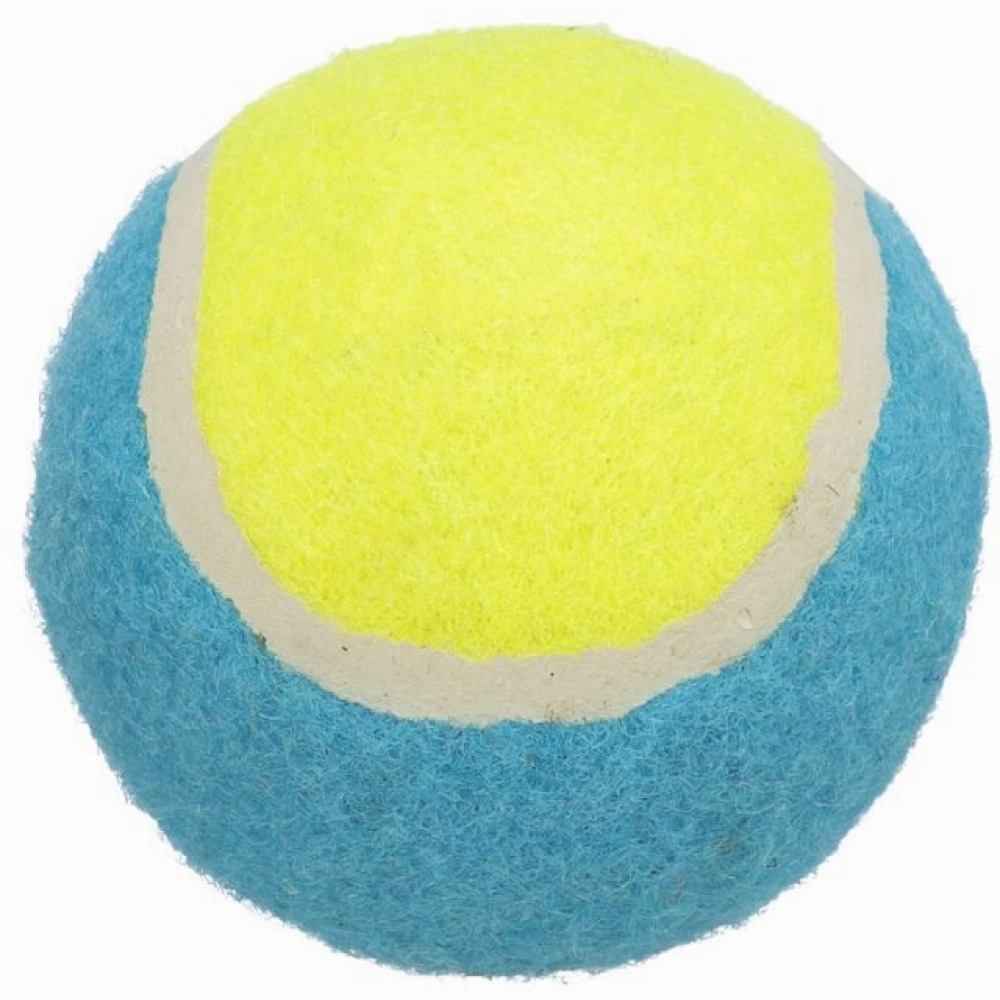 Trixie Tennis Ball Toy for Dogs and Cats (Blue/Neon Yellow)