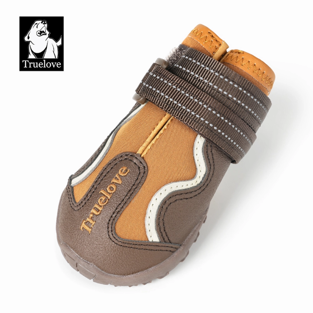 Truelove Reflective Waterproof and TPR Sole Shoes for Dogs (Pinecone/Glazed Ginger, Set of 4)