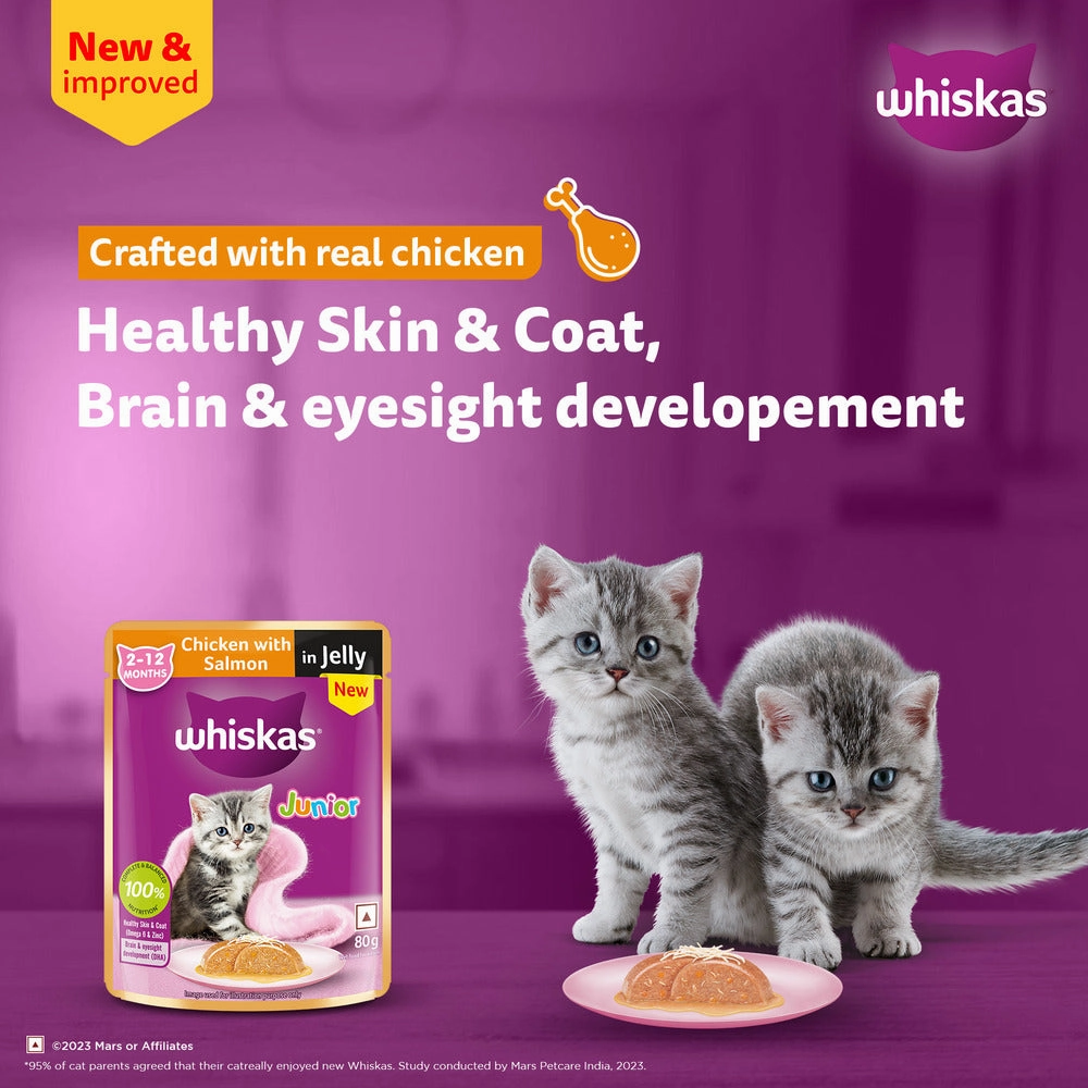 Whiskas Chicken with Salmon in Jelly Kitten (2-12 Months) Cat Wet Food