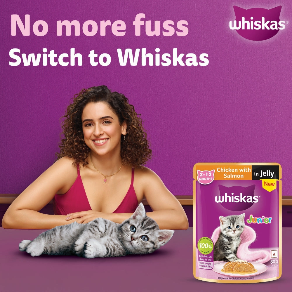 Whiskas Chicken with Salmon in Jelly Kitten (2-12 Months) Cat Wet Food