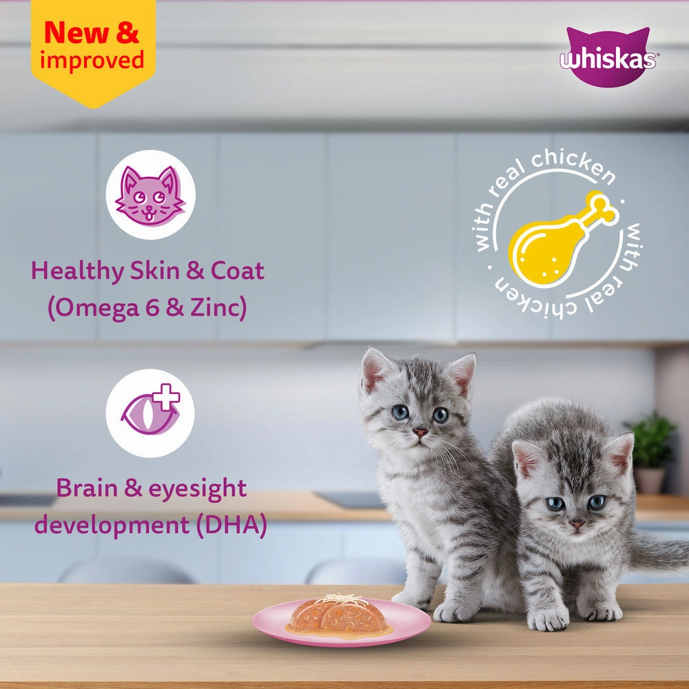 Whiskas Chicken with Salmon in Jelly Kitten (2-12 Months) Cat Wet Food