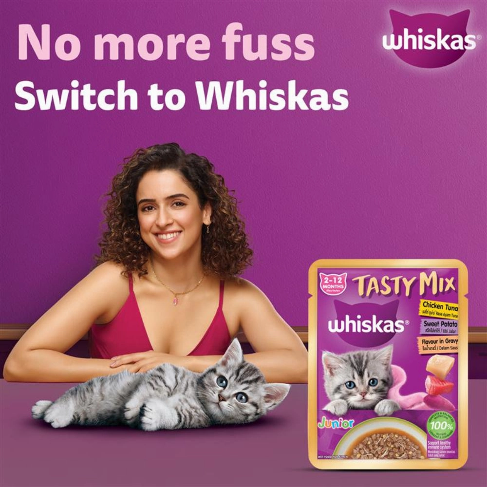 Whiskas Tasty Mix Chicken Tuna with Sweet Potato Kitten Cat Wet Food