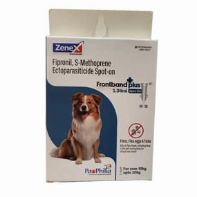 Zenex Frontband Plus Spot on (Fipronil & S methoprene) for Medium Dogs from 10 to 20kg